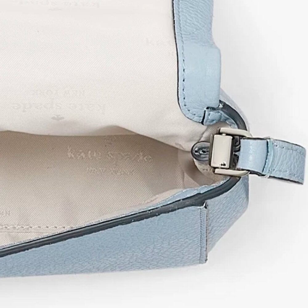 S Kate Spade Leila Mini Zip Crossbody Bag Blue Leather Purse KE487 NWT $329 - Picture 8 of 9
